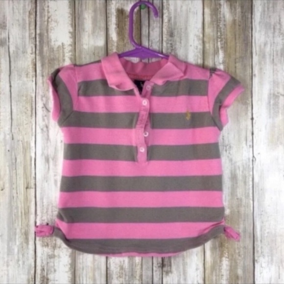 Ralph Lauren Pink Striped Tee - Picture 1 of 4
